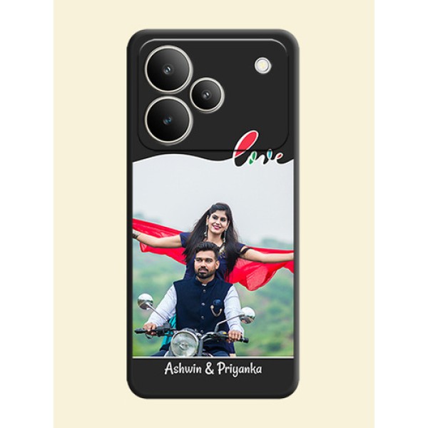 Fall in Love Pattern with Picture on Photo On Space Black Custom Soft Matte Mobile Back Cover - Realme P4 5G Fall in Love Pattern with Picture on Photo On Space Black Custom Soft Matte Mobile Back Cover - Realme P4 5G