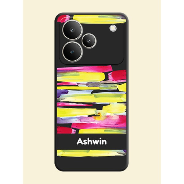 Brush Coloured On Space Black Custom Soft Matte Mobile Back Cover - Realme P4 5G Brush Coloured On Space Black Custom Soft Matte Mobile Back Cover - Realme P4 5G