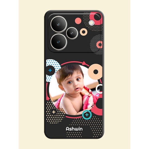 Multicoloured Round Image On Space Black Custom Soft Matte Mobile Back Cover - Realme P4 5G Multicoloured Round Image On Space Black Custom Soft Matte Mobile Back Cover - Realme P4 5G