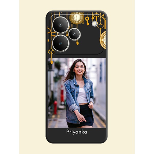 Decorative Design with Text On Space Black Custom Soft Matte Mobile Back Cover - Realme P4 5G