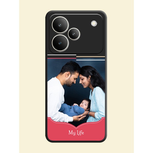 Classic Plain Design with Name On Space Black Custom Soft Matte Mobile Back Cover - Realme P4 5G Classic Plain Design with Name On Space Black Custom Soft Matte Mobile Back Cover - Realme P4 5G