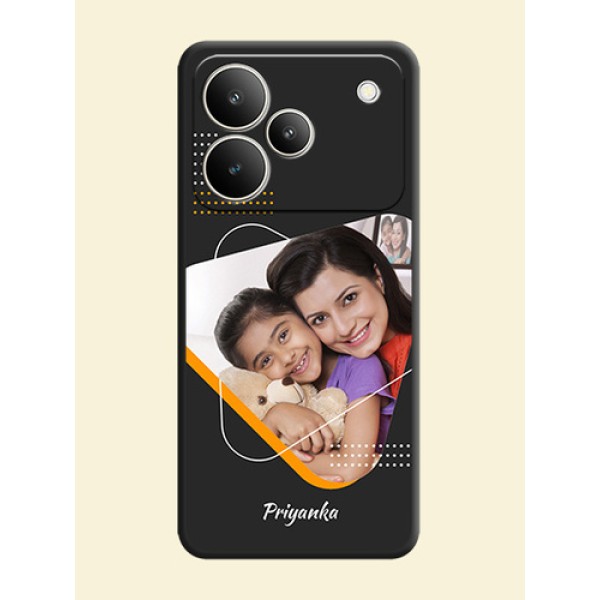 Yellow Triangle on Photo On Space Black Custom Soft Matte Mobile Back Cover - Realme P4 5G Yellow Triangle on Photo On Space Black Custom Soft Matte Mobile Back Cover - Realme P4 5G