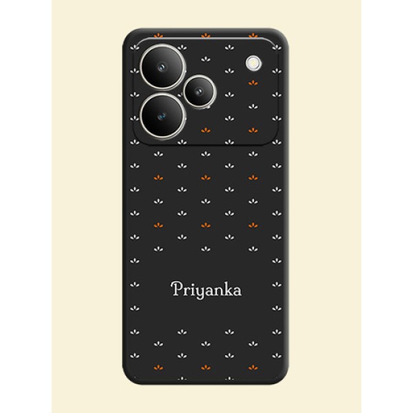 Simple Pattern With Custom Text On Space Black Custom Soft Matte Mobile Back Cover - Realme P4 5G Simple Pattern With Custom Text On Space Black Custom Soft Matte Mobile Back Cover - Realme P4 5G