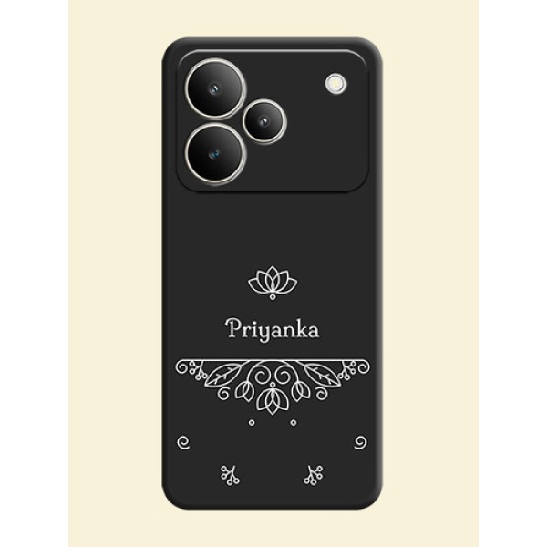 Lotus Garden Custom Text On Space Black Custom Soft Matte Mobile Back Cover - Realme P4 5G Lotus Garden Custom Text On Space Black Custom Soft Matte Mobile Back Cover - Realme P4 5G