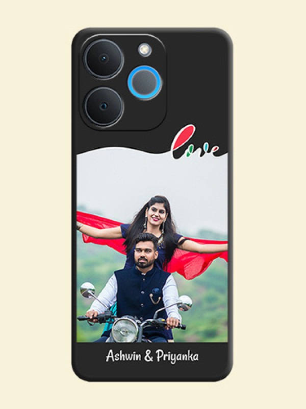 Fall in Love Pattern with Picture on Photo On Space Black Custom Soft Matte Mobile Back Cover - Realme P4 Lite 4G