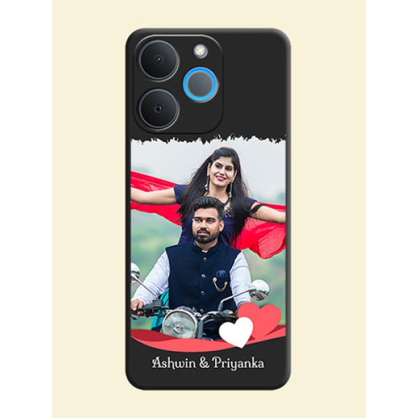 Pin Color Love Shaped Ribbon Design with Text On Space Black Custom Soft Matte Mobile Back Cover - Realme P4 Lite 4G Pin Color Love Shaped Ribbon Design with Text On Space Black Custom Soft Matte Mobile Back Cover - Realme P4 Lite 4G