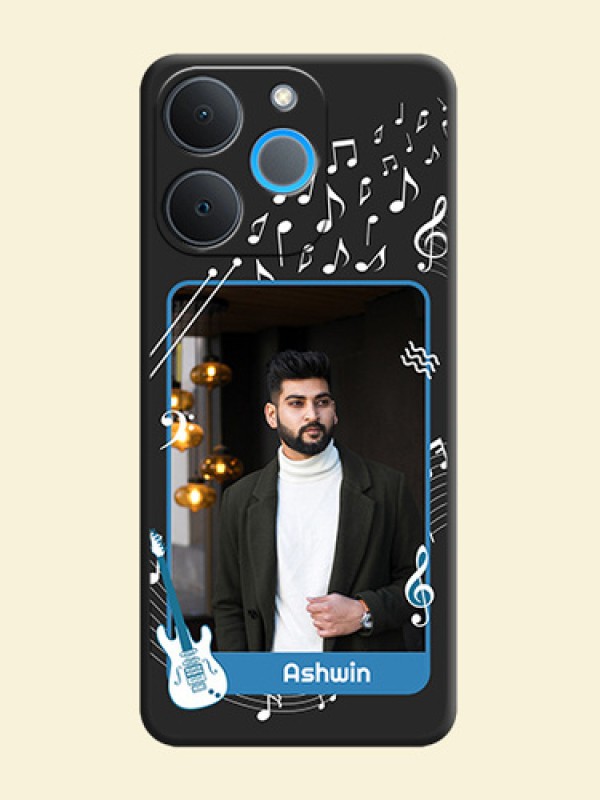 Musical Theme Design with Text on Photo On Space Black Custom Soft Matte Mobile Back Cover - Realme P4 Lite 4G