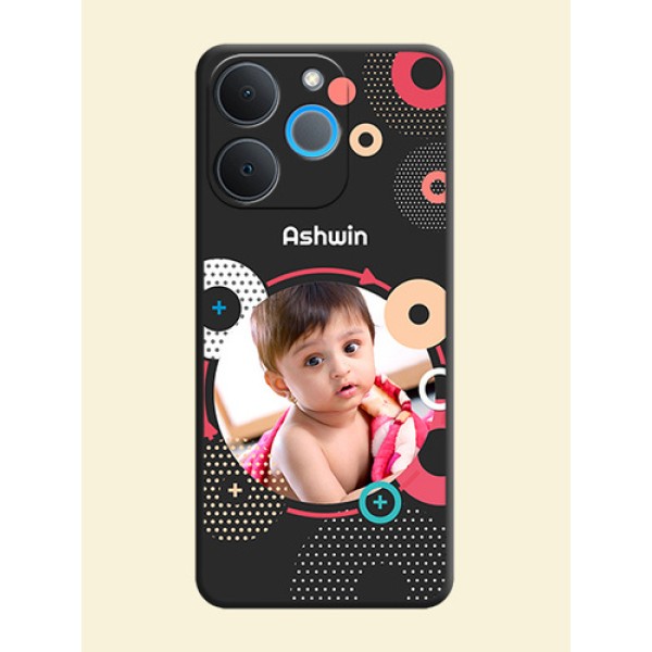 Multicoloured Round Image On Space Black Custom Soft Matte Mobile Back Cover - Realme P4 Lite 4G Multicoloured Round Image On Space Black Custom Soft Matte Mobile Back Cover - Realme P4 Lite 4G