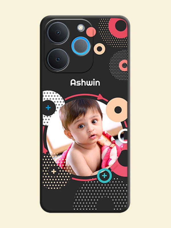 Multicoloured Round Image On Space Black Custom Soft Matte Mobile Back Cover - Realme P4 Lite 4G