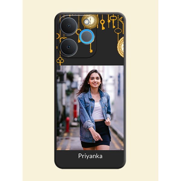 Decorative Design with Text On Space Black Custom Soft Matte Mobile Back Cover - Realme P4 Lite 4G