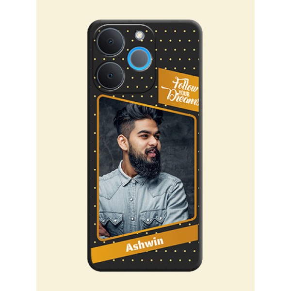Follow Your Dreams with White Dots On Space Black Custom Soft Matte Mobile Back Cover - Realme P4 Lite 4G
