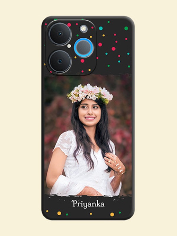 Multicolor Dotted Pattern with Text On Space Black Custom Soft Matte Mobile Back Cover - Realme P4 Lite 4G