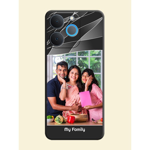 Mixed Wave Lines on Photo On Space Black Custom Soft Matte Mobile Back Cover - Realme P4 Lite 4G Mixed Wave Lines on Photo On Space Black Custom Soft Matte Mobile Back Cover - Realme P4 Lite 4G
