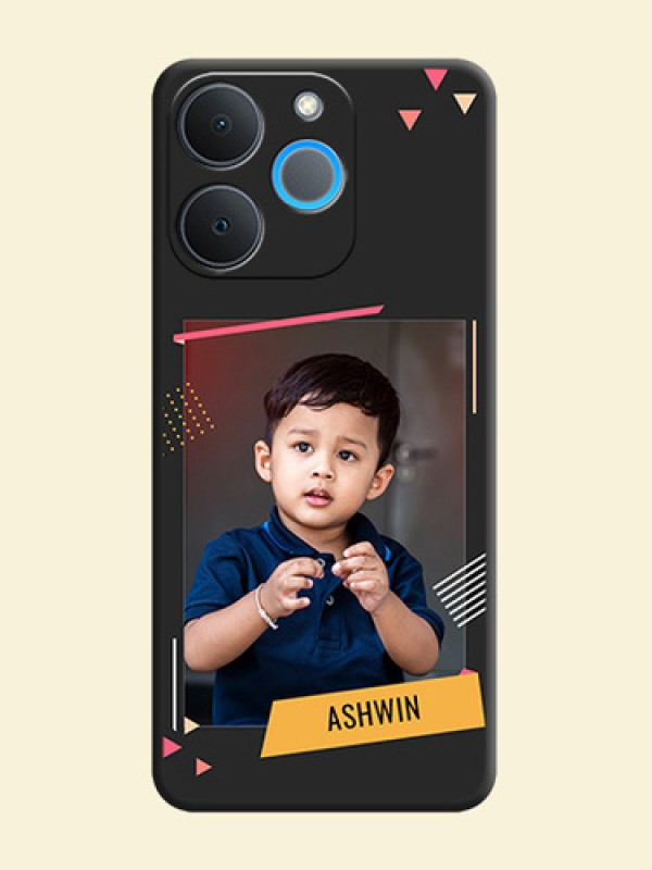 Photo Frame with Triangle Small Dots on Photo On Space Black Custom Soft Matte Mobile Back Cover - Realme P4 Lite 4G