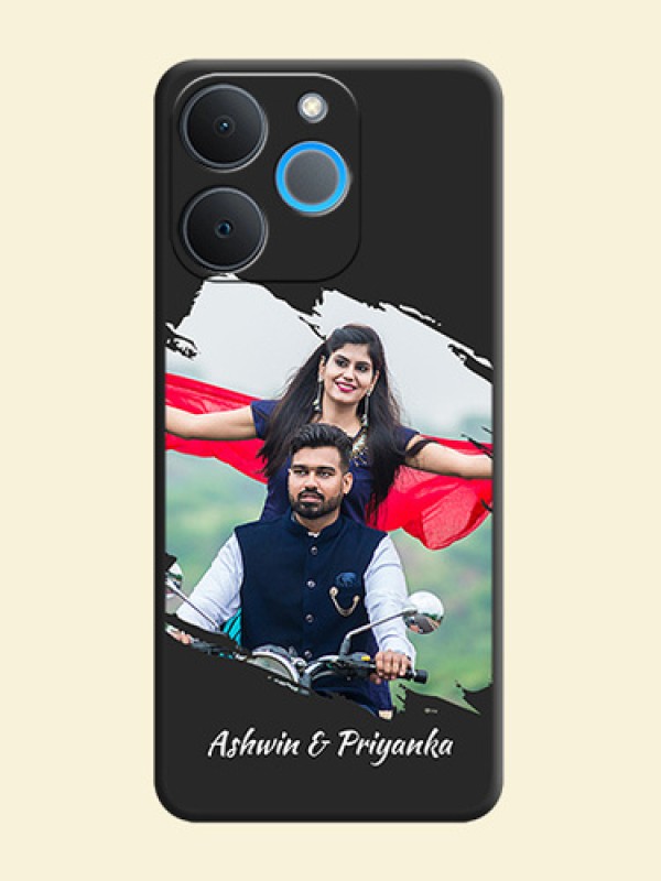 Grunge Brush Strokes on Photo On Space Black Custom Soft Matte Mobile Back Cover - Realme P4 Lite 4G