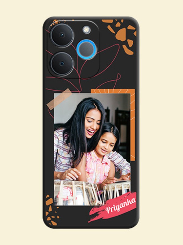 Orange Photo Frame On Space Black Custom Soft Matte Mobile Back Cover - Realme P4 Lite 4G