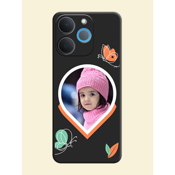 Upload Pic With Simple Butterly Design On Space Black Custom Soft Matte Mobile Back Cover - Realme P4 Lite 4G Upload Pic With Simple Butterly Design On Space Black Custom Soft Matte Mobile Back Cover - Realme P4 Lite 4G