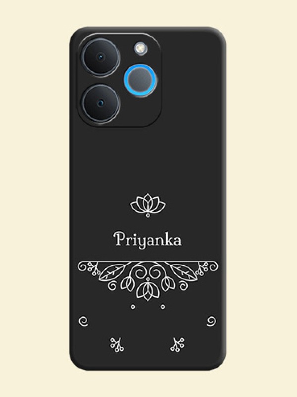 Lotus Garden Custom Text On Space Black Custom Soft Matte Mobile Back Cover - Realme P4 Lite 4G