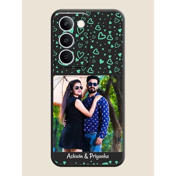 Sea Green Indefinite Love Pattern on Photo On Space Black Custom Soft Matte Mobile Back Cover - Realme P4 Lite 5G Sea Green Indefinite Love Pattern on Photo On Space Black Custom Soft Matte Mobile Back Cover - Realme P4 Lite 5G