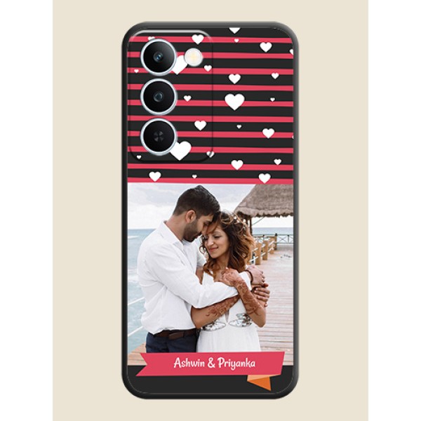 White Color Love Symbols with Pink Lines Pattern On Space Black Custom Soft Matte Mobile Back Cover - Realme P4 Lite 5G White Color Love Symbols with Pink Lines Pattern On Space Black Custom Soft Matte Mobile Back Cover - Realme P4 Lite 5G