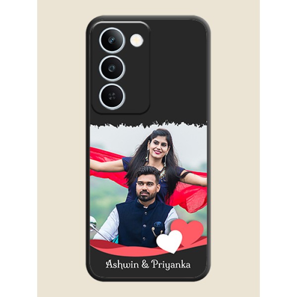 Pin Color Love Shaped Ribbon Design with Text On Space Black Custom Soft Matte Mobile Back Cover - Realme P4 Lite 5G Pin Color Love Shaped Ribbon Design with Text On Space Black Custom Soft Matte Mobile Back Cover - Realme P4 Lite 5G