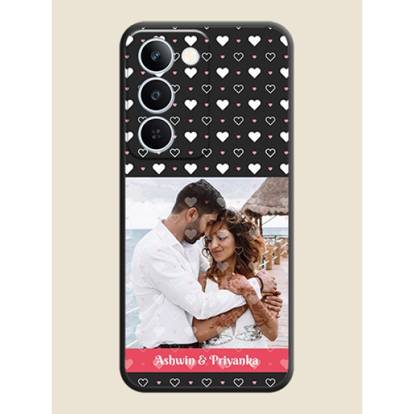 White Color Love Symbols with Text Design on Photo On Space Black Custom Soft Matte Mobile Back Cover - Realme P4 Lite 5G White Color Love Symbols with Text Design on Photo On Space Black Custom Soft Matte Mobile Back Cover - Realme P4 Lite 5G