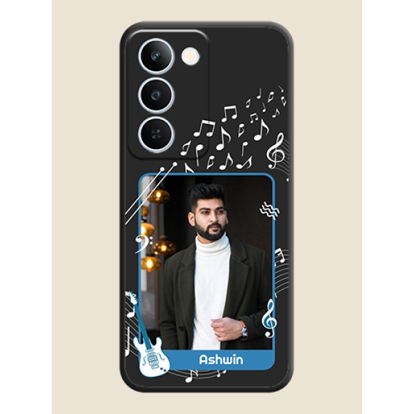 Musical Theme Design with Text on Photo On Space Black Custom Soft Matte Mobile Back Cover - Realme P4 Lite 5G Musical Theme Design with Text on Photo On Space Black Custom Soft Matte Mobile Back Cover - Realme P4 Lite 5G
