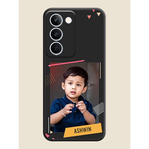Photo Frame with Triangle Small Dots on Photo On Space Black Custom Soft Matte Mobile Back Cover - Realme P4 Lite 5G Photo Frame with Triangle Small Dots on Photo On Space Black Custom Soft Matte Mobile Back Cover - Realme P4 Lite 5G