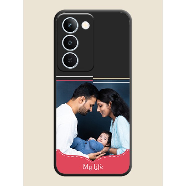 Classic Plain Design with Name On Space Black Custom Soft Matte Mobile Back Cover - Realme P4 Lite 5G Classic Plain Design with Name On Space Black Custom Soft Matte Mobile Back Cover - Realme P4 Lite 5G