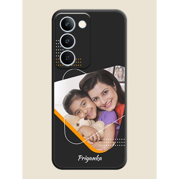 Yellow Triangle on Photo On Space Black Custom Soft Matte Mobile Back Cover - Realme P4 Lite 5G Yellow Triangle on Photo On Space Black Custom Soft Matte Mobile Back Cover - Realme P4 Lite 5G