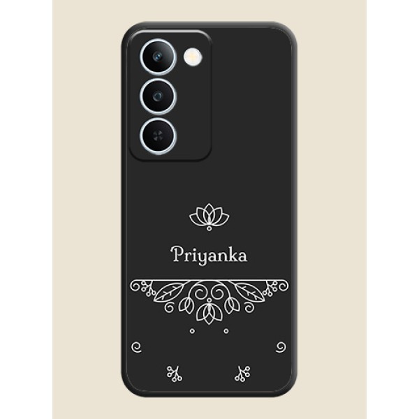 Lotus Garden Custom Text On Space Black Custom Soft Matte Mobile Back Cover - Realme P4 Lite 5G Lotus Garden Custom Text On Space Black Custom Soft Matte Mobile Back Cover - Realme P4 Lite 5G