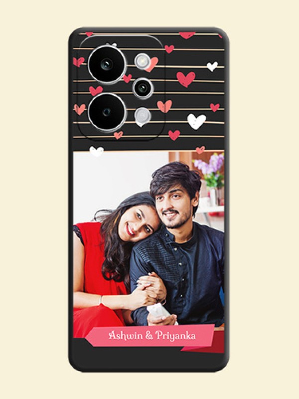 Love Pattern with Name on Pink Ribbon on Photo On Space Black Custom Soft Matte Mobile Back Cover - Realme P4 Power 5G