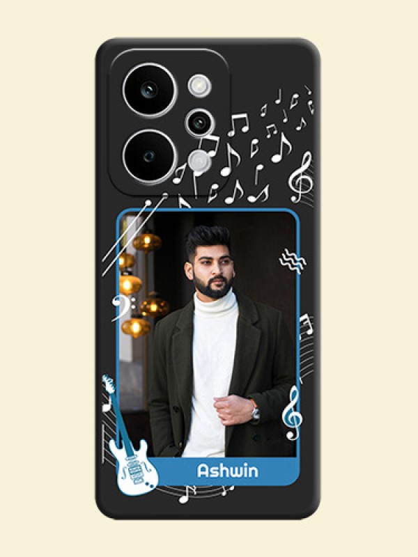 Musical Theme Design with Text on Photo On Space Black Custom Soft Matte Mobile Back Cover - Realme P4 Power 5G