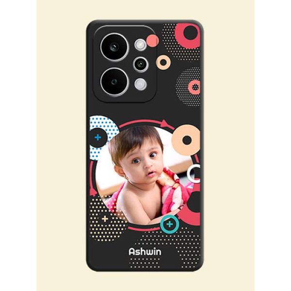Multicoloured Round Image On Space Black Custom Soft Matte Mobile Back Cover - Realme P4 Power 5G Multicoloured Round Image On Space Black Custom Soft Matte Mobile Back Cover - Realme P4 Power 5G