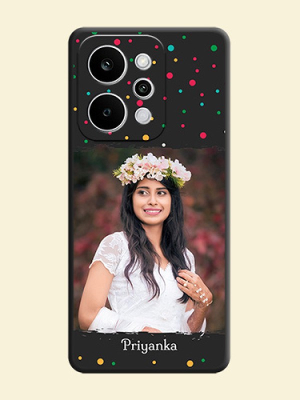 Multicolor Dotted Pattern with Text On Space Black Custom Soft Matte Mobile Back Cover - Realme P4 Power 5G