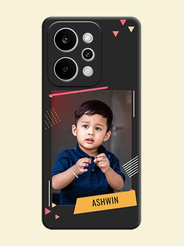 Photo Frame with Triangle Small Dots on Photo On Space Black Custom Soft Matte Mobile Back Cover - Realme P4 Power 5G