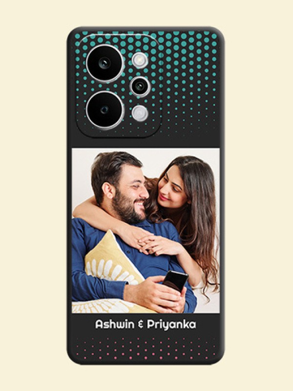 Faded Dots with Grunge Photo Frame and Text On Space Black Custom Soft Matte Mobile Back Cover - Realme P4 Power 5G