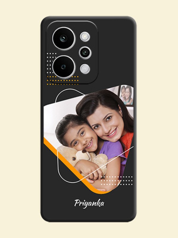 Yellow Triangle on Photo On Space Black Custom Soft Matte Mobile Back Cover - Realme P4 Power 5G