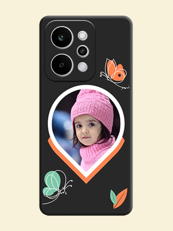 Upload Pic With Simple Butterly Design On Space Black Custom Soft Matte Mobile Back Cover - Realme P4 Power 5G