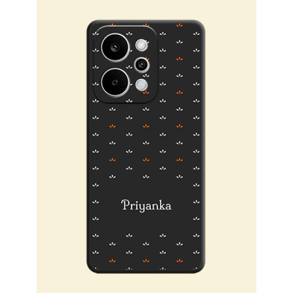 Simple Pattern With Custom Text On Space Black Custom Soft Matte Mobile Back Cover - Realme P4 Power 5G Simple Pattern With Custom Text On Space Black Custom Soft Matte Mobile Back Cover - Realme P4 Power 5G