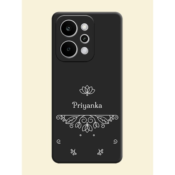 Lotus Garden Custom Text On Space Black Custom Soft Matte Mobile Back Cover - Realme P4 Power 5G Lotus Garden Custom Text On Space Black Custom Soft Matte Mobile Back Cover - Realme P4 Power 5G