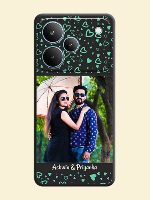 Sea Green Indefinite Love Pattern on Photo On Space Black Custom Soft Matte Mobile Back Cover - Realme P4 Pro 5G