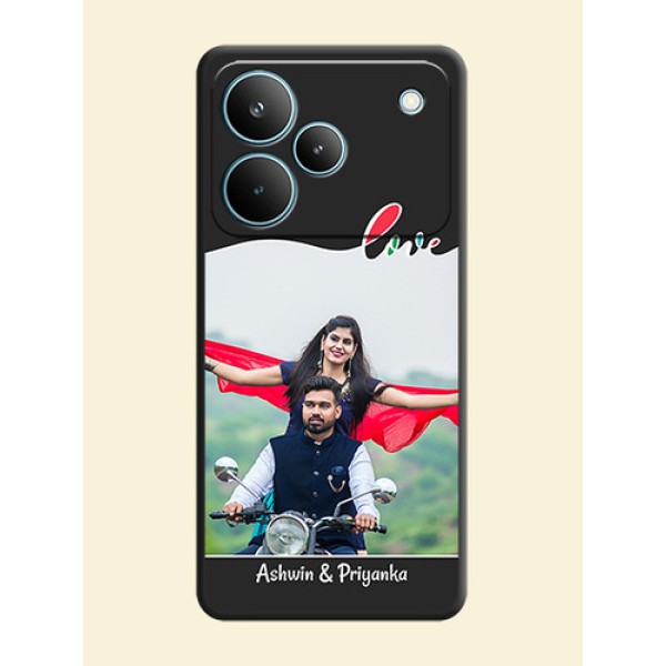 Fall in Love Pattern with Picture on Photo On Space Black Custom Soft Matte Mobile Back Cover - Realme P4 Pro 5G Fall in Love Pattern with Picture on Photo On Space Black Custom Soft Matte Mobile Back Cover - Realme P4 Pro 5G