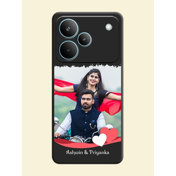 Pin Color Love Shaped Ribbon Design with Text On Space Black Custom Soft Matte Mobile Back Cover - Realme P4 Pro 5G Pin Color Love Shaped Ribbon Design with Text On Space Black Custom Soft Matte Mobile Back Cover - Realme P4 Pro 5G