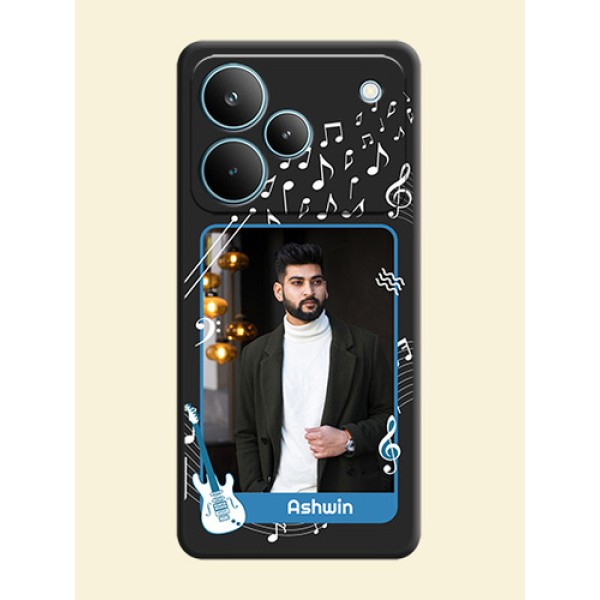 Musical Theme Design with Text on Photo On Space Black Custom Soft Matte Mobile Back Cover - Realme P4 Pro 5G Musical Theme Design with Text on Photo On Space Black Custom Soft Matte Mobile Back Cover - Realme P4 Pro 5G