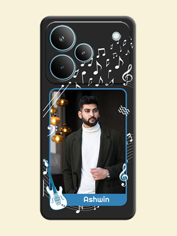 Musical Theme Design with Text on Photo On Space Black Custom Soft Matte Mobile Back Cover - Realme P4 Pro 5G