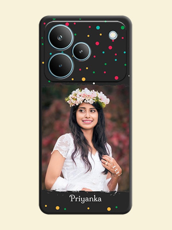 Multicolor Dotted Pattern with Text On Space Black Custom Soft Matte Mobile Back Cover - Realme P4 Pro 5G