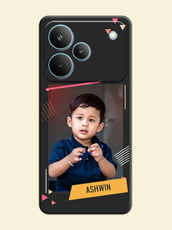 Photo Frame with Triangle Small Dots on Photo On Space Black Custom Soft Matte Mobile Back Cover - Realme P4 Pro 5G