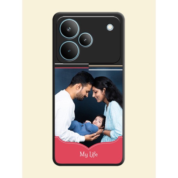 Classic Plain Design with Name On Space Black Custom Soft Matte Mobile Back Cover - Realme P4 Pro 5G Classic Plain Design with Name On Space Black Custom Soft Matte Mobile Back Cover - Realme P4 Pro 5G