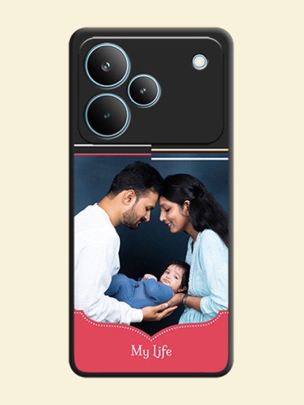 Classic Plain Design with Name On Space Black Custom Soft Matte Mobile Back Cover - Realme P4 Pro 5G